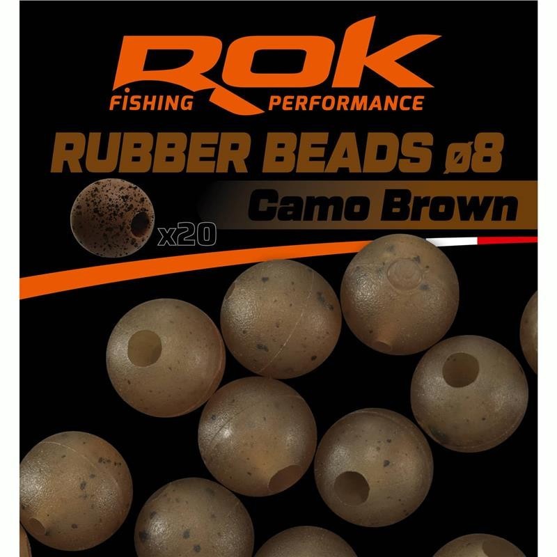 RUBBER BEADS Ø8 CAMO BROWN - PERLES SOFTS Ø8 CAMO MARRON 