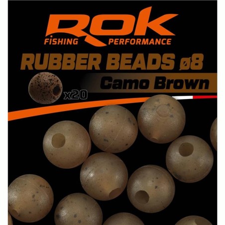 RUBBER BEADS Ø8 CAMO BROWN - PERLES SOFTS Ø8 CAMO MARRON 