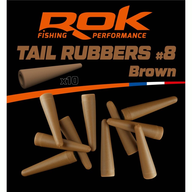 ROK LEAD CLIP TAIL RUBBER BROWN - TETINE CLIP PLOMB ROK MARRON 