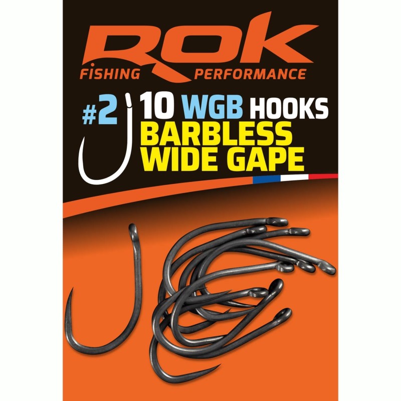 WGB taille2 - BARBLESS WIDE GAPE HOOKS taille2 - HAMECONS BARBLESS WIDE GAP taille2 