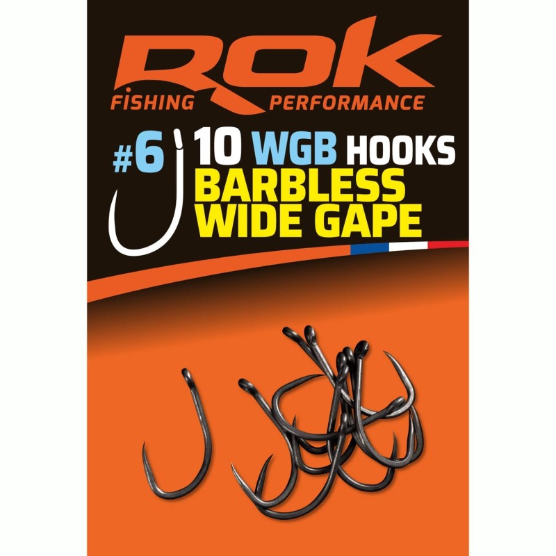 WGB taille6 - BARBLESS WIDE GAPE HOOKS taille6 - HAMECONS BARBLESS WIDE GAP taille6 