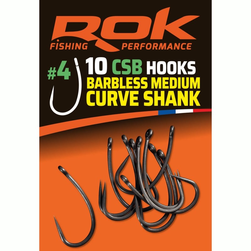 CSB taille4 - BARBLESS MEDIUM CURVE SHANK HOOKS taille4 - HAMECONS BARBLESS MEDI 