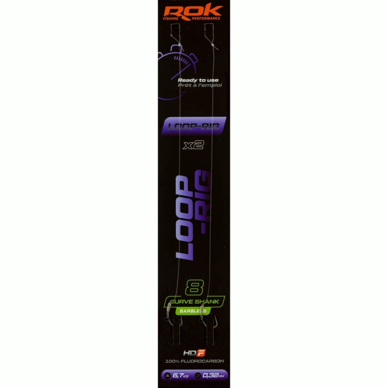 LOOP-RIG CSB taille8 - 2X PACK / LOT DE 2X MONTAGES LOOP-RIG CURVE SHANK BA 