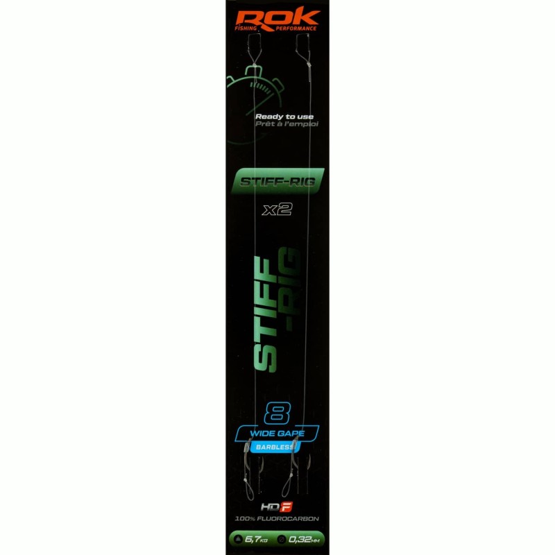 STIFF-RIG WGB taille6 - 2X PACK / LOT DE 2X MONTAGES STIFF-RIG WIDE GAPE BA 