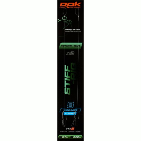 STIFF-RIG WGB taille6 - 2X PACK / LOT DE 2X MONTAGES STIFF-RIG WIDE GAPE BA 