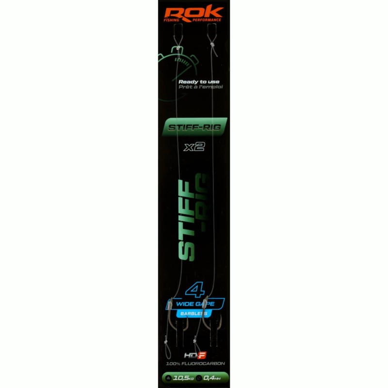 STIFF-RIG WGB taille4 - 2X PACK / LOT DE 2X MONTAGES STIFF-RIG WIDE GAPE BA 