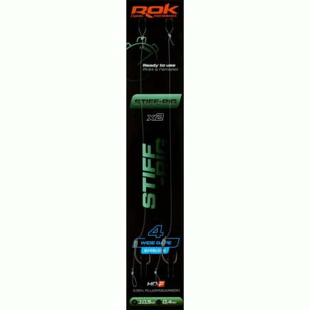 STIFF-RIG WGB taille4 - 2X PACK / LOT DE 2X MONTAGES STIFF-RIG WIDE GAPE BA 
