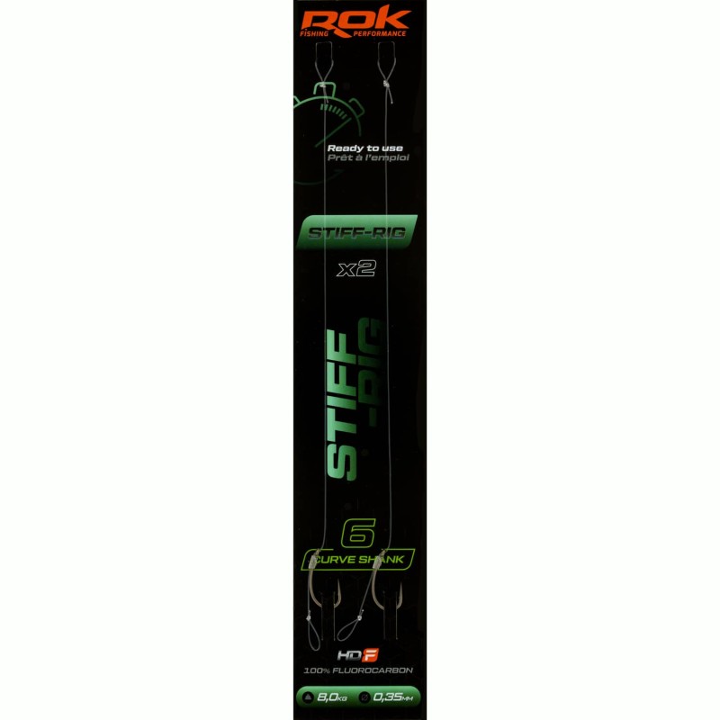 STIFF-RIG CS _6 - 2X PACK \ LOT DE 2X MONTAGES STIFF-RIG CURVE SHANK _ ROK FISHING PERFORMANCE