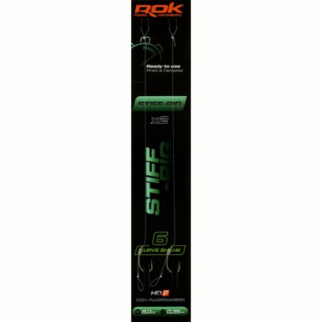 STIFF-RIG CS _6 - 2X PACK \ LOT DE 2X MONTAGES STIFF-RIG CURVE SHANK _ ROK FISHING PERFORMANCE