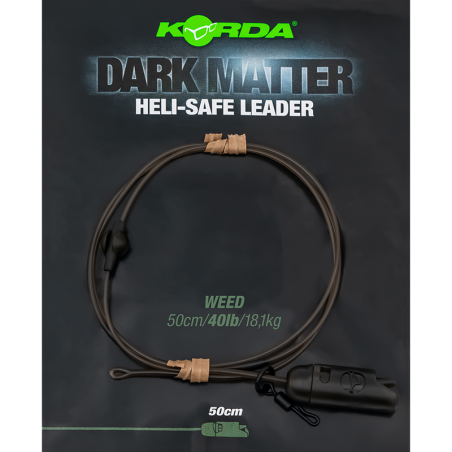Dark Matter Leader Heli Safe Weed 40lb 50cm KORDA 