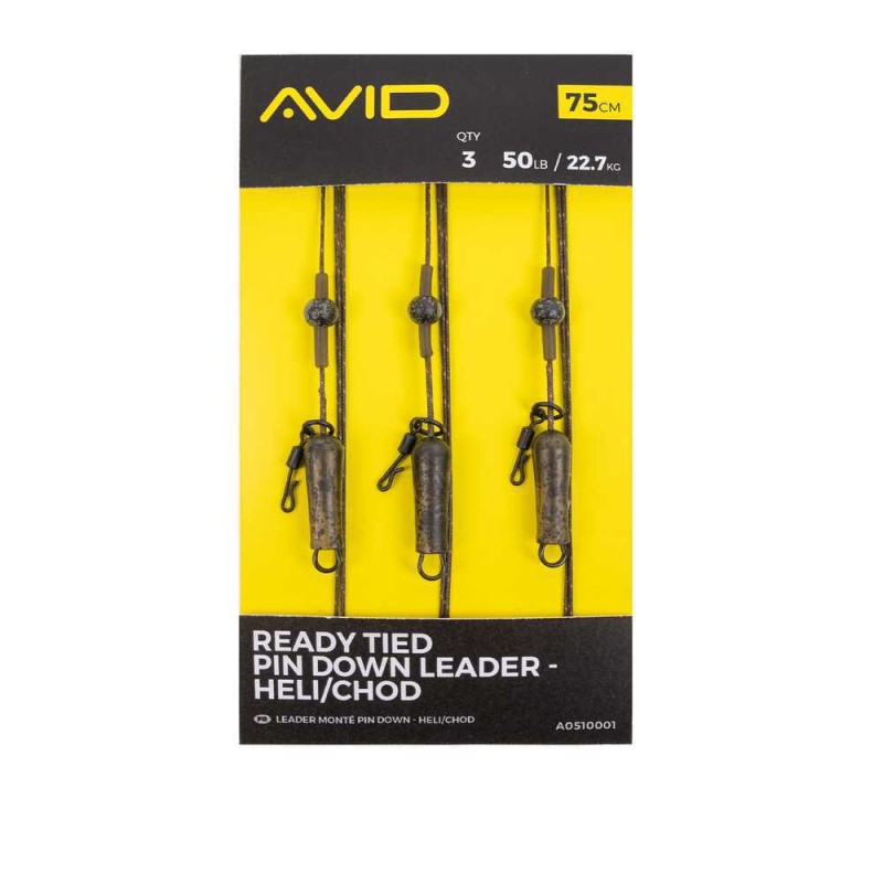 READY TIED PIN DOWN LEADER- HELI/CHOD AVID CARP
