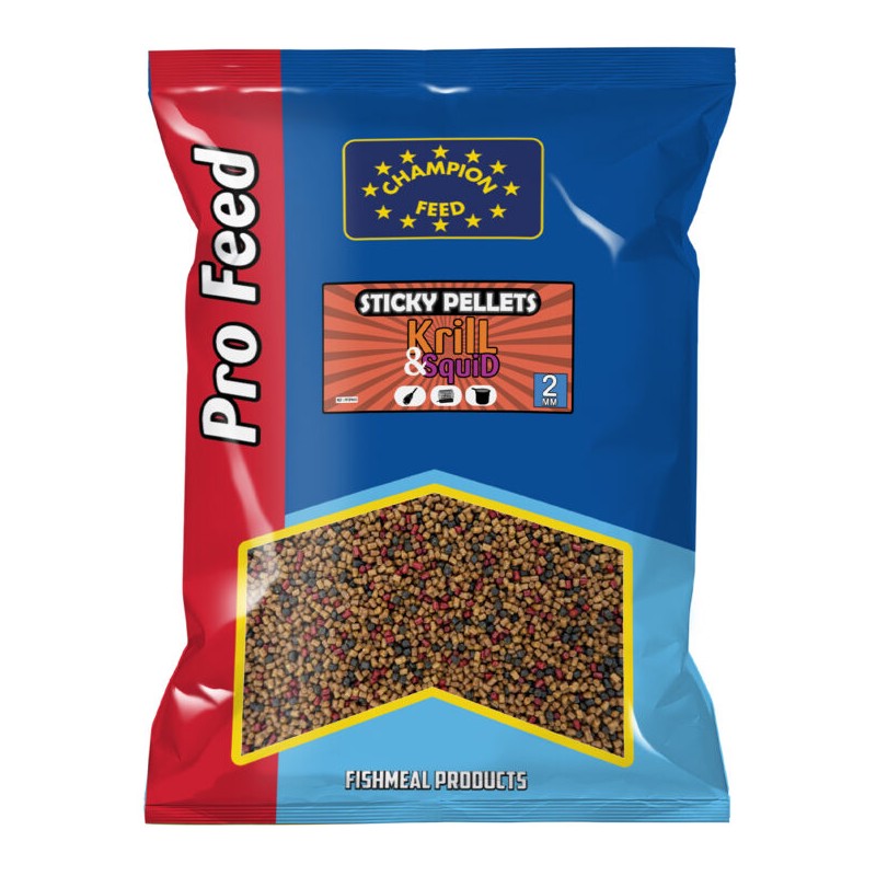 STICKY PELLETS 2MM KRILL & SQUID 650 GR CHAMPION FEED