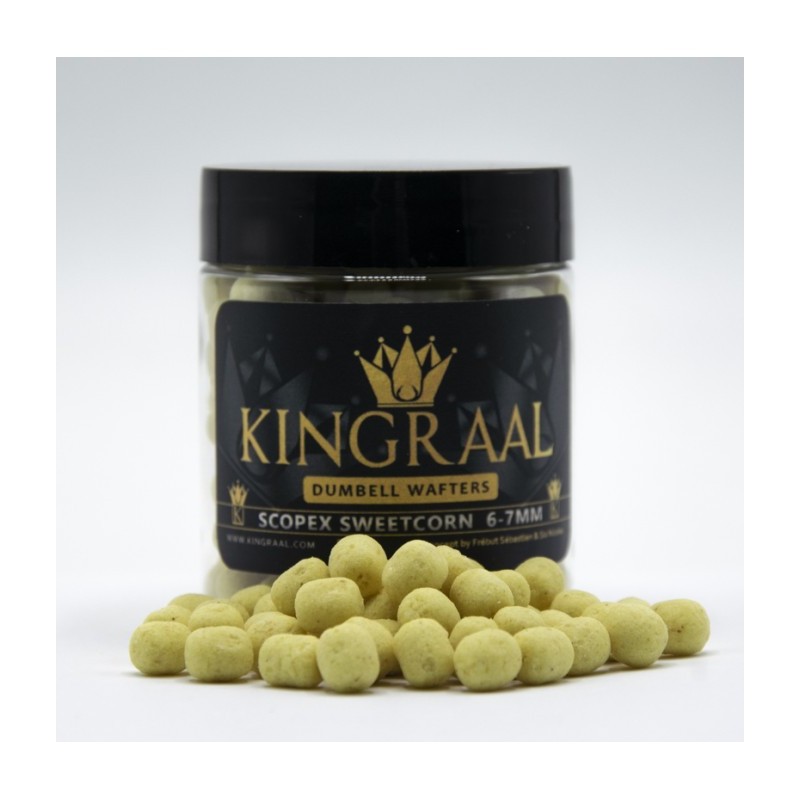 MINI WAFTER DUMBELL SCOPEX SWEETCORN ( NEW 2024 ) MIX 6/7 MM 40GR KINGRAAL