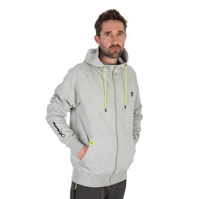 MATRIX FULL ZIP HOODY MARL GREY/LIME (BLACK EDITION) - M MATRIX
