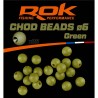 CHOD BEADS Ø6 GREEN - PERLES SOFTS Ø6 VERT (PRE-PERFOREES) 