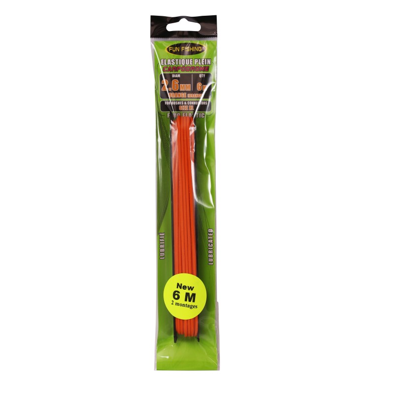 ELASTIQUE PLEIN - 6M - 2,6MM - ORANGE 