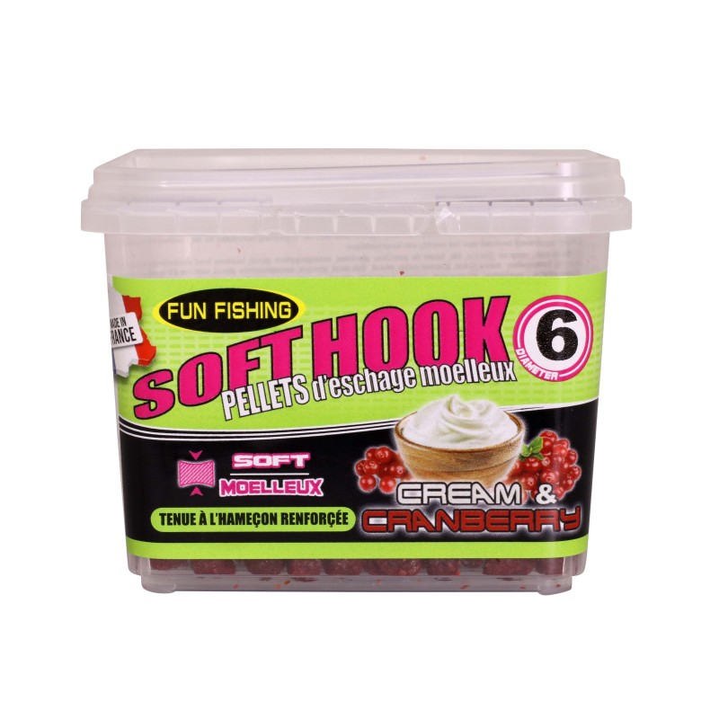 SOFT HOOKS PELLETS - 105GR - 6 MM - CREAM & CRANBERRY 