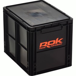 CAISSE DE RANGEMENT NOIRE 40X30X32CM AVEC COUVERCLE ROK FISHING PERFORMANCE