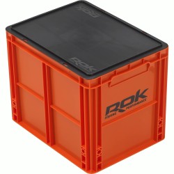 CAISSE DE RANGEMENT ORANGE 40X30X32CM AVEC COUVERCLE ROK FISHING PERFORMANCE
