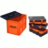 CAISSE DE RANGEMENT ORANGE 40X30X32CM AVEC COUVERCLE ROK FISHING PERFORMANCE