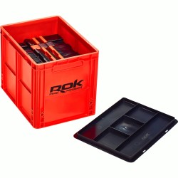 CAISSE DE RANGEMENT ORANGE 40X30X32CM AVEC COUVERCLE ROK FISHING PERFORMANCE