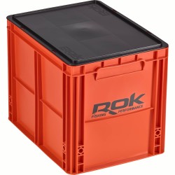 CAISSE DE RANGEMENT ORANGE 40X30X32CM AVEC COUVERCLE ROK FISHING PERFORMANCE