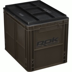 CAISSE DE RANGEMENT MARRON-VERT 40X30X32CM AVEC COUVERCLE ROK FISHING PERFORMANCE