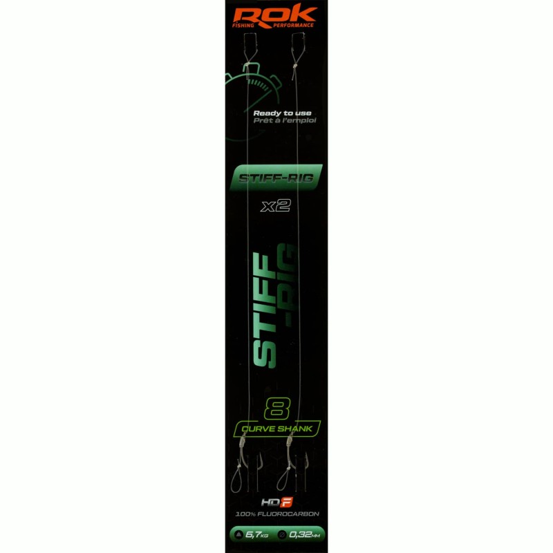 STIFF-RIG CS _8 - 2X PACK / LOT DE 2X MONTAGES STIFF-RIG CURVE SHANK _ ROK FISHING PERFORMANCE