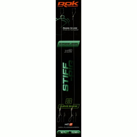 STIFF-RIG CS _8 - 2X PACK / LOT DE 2X MONTAGES STIFF-RIG CURVE SHANK _ ROK FISHING PERFORMANCE