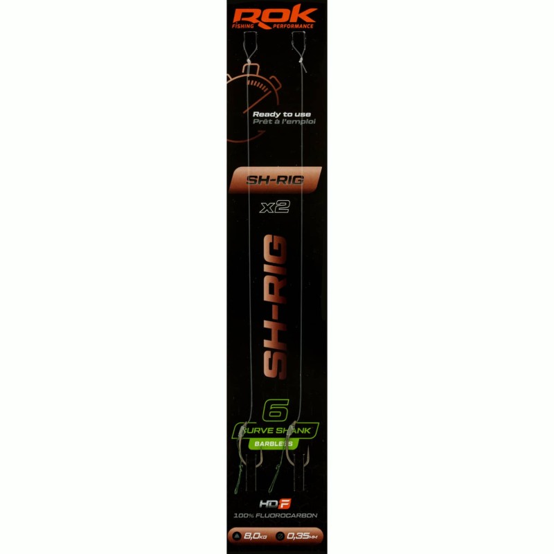 SH-RIG CSB _6 - 2X PACK / LOT DE 2X MONTAGES SH-RIG CURVE SHANK BARBLE ROK FISHING PERFORMANCE