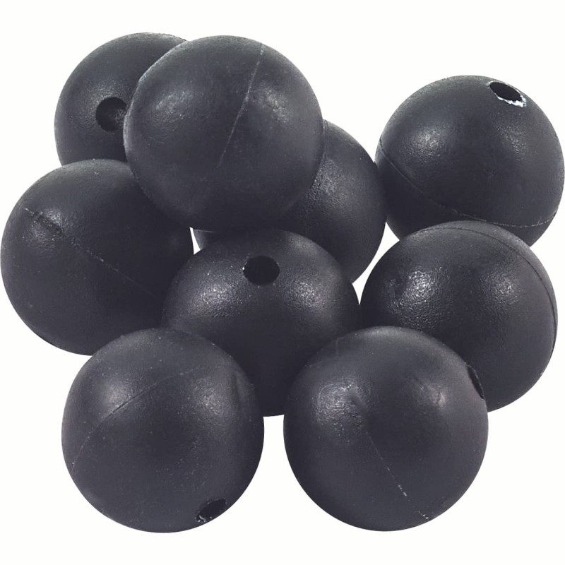 RUBBER BEADS Ø8 BLACK - PERLES SOFTS Ø8 NOIRES ROK FISHING PERFORMANCE