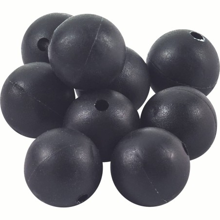 RUBBER BEADS Ø8 BLACK - PERLES SOFTS Ø8 NOIRES ROK FISHING PERFORMANCE
