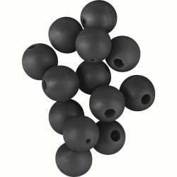 RUBBER BEADS Ø8 BLACK - PERLES SOFTS Ø8 NOIRES ROK FISHING PERFORMANCE