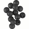 RUBBER BEADS Ø8 BLACK - PERLES SOFTS Ø8 NOIRES ROK FISHING PERFORMANCE