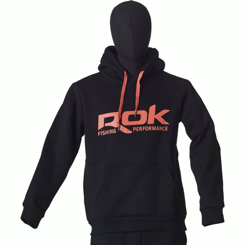 ROK BLACK HOODIE - L / SWEAT ROK NOIR - TAILLE L ROK FISHING PERFORMANCE