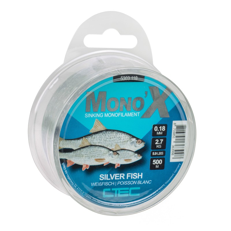MONO X SILVERFISH GREY 0.18MM/2.7KG 500M C-TEC COARSE