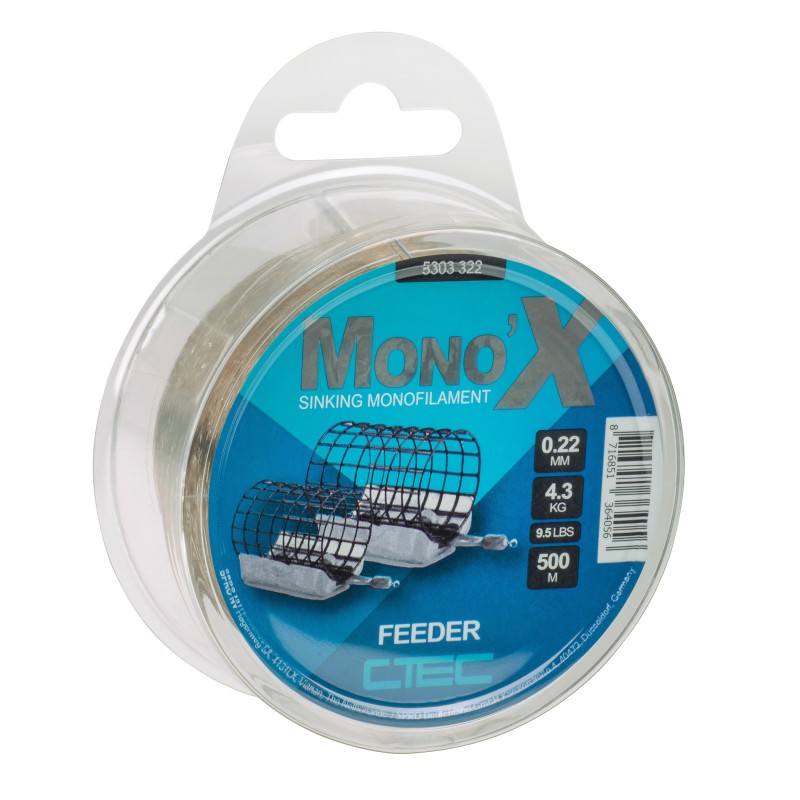 MONO X FEEDER BROWN 0.22MM/4.3KG 500M C-TEC COARSE