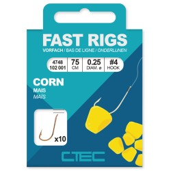 FAST RIGS CORN 75CM _10-0.20MM C-TEC COARSE
