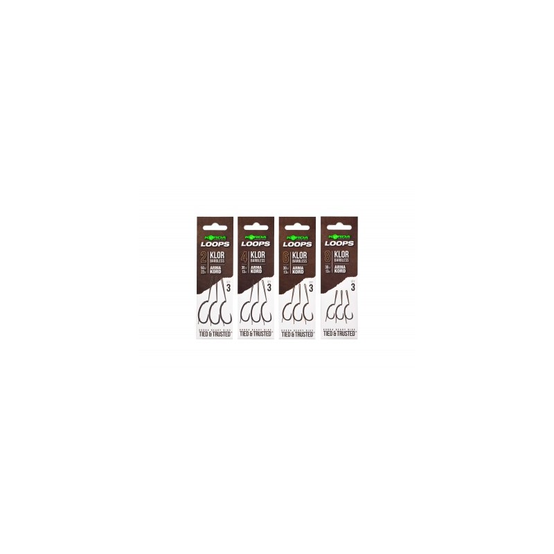 LOOP RIGS KLOR BARBLESS 6B 30lb KORDA