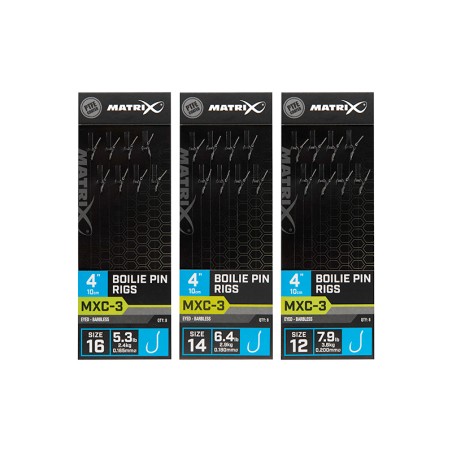 MXC-3 SIZE 12 BARBLESS / 0.20MM / 4" (10CM) / BOILIE PIN - 8PCS