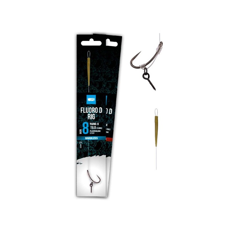 BAS DE LIGNE FLUORO D RIG FANG X 20LB T6 FLUOROLINK MICRO BARB NASH