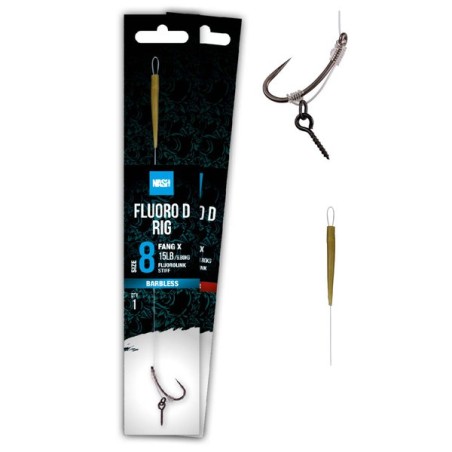 BAS DE LIGNE FLUORO D RIG FANG X 20LB T6 FLUOROLINK MICRO BARB NASH