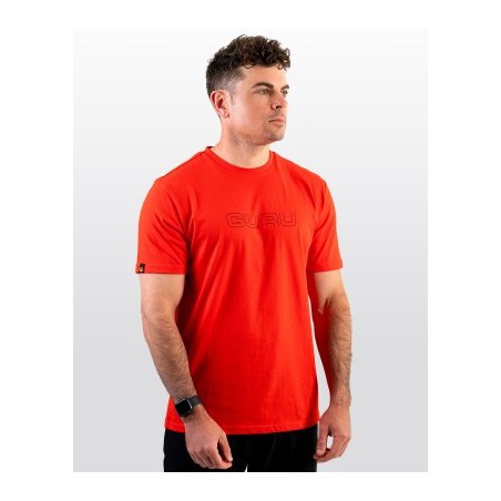 T-SHIRT GLITCH RED TEE LARGE GURU