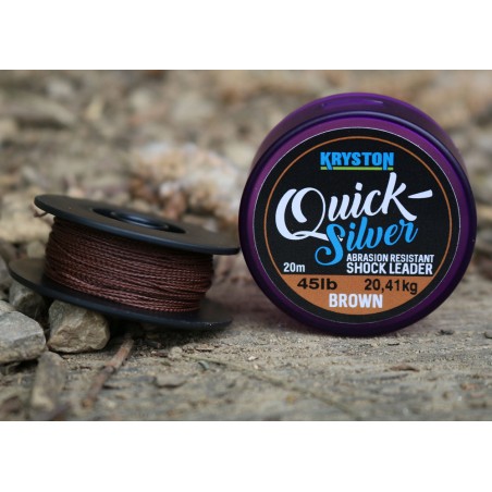 TRESSE QUICKSILVER SHOCK LEADER GRAVEL BROWN 35LB 20M KRYSTON