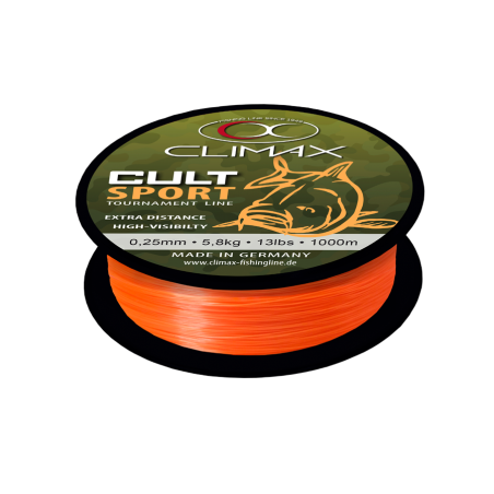 NYLON CULT CARP SPORT ORANGE 0.25MM 1000M CLIMAX