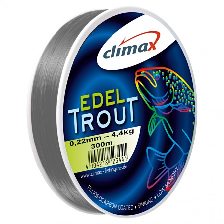 NYLON TRUITE EDELTROUT  0.20MM 300M GRIS ARGENTÉ CLIMAX