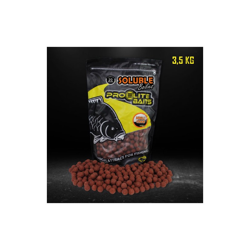 BOUILLETTE SOLUBLE BOILIE 20MM KRILL CRAB 3.5KG PROELITE BAITS