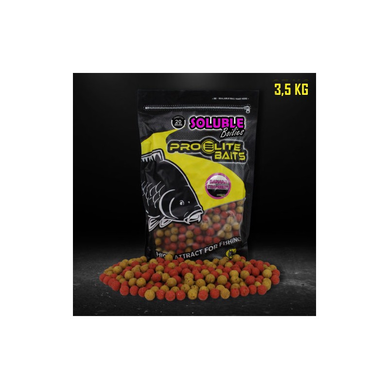 BOUILLETTE SOLUBLE BOILIE 20MM BANANA STRAWBERRY 3.5KG PROELITE BAITS