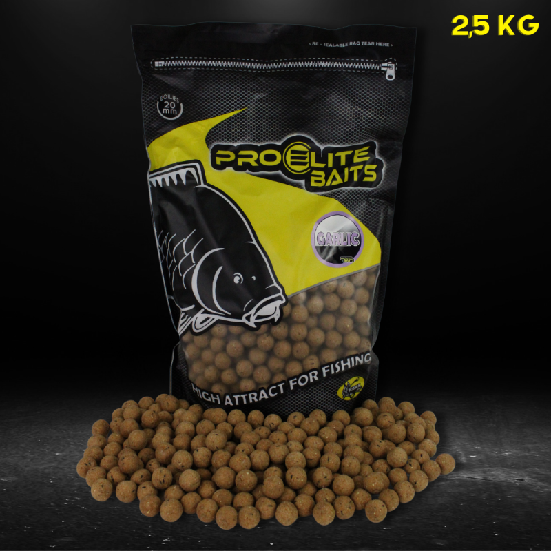 BOILIE NATURAL FOODS 20MM GARLIC 2.5KG PROELITE BAITS