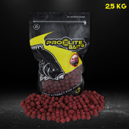 BOILIE NATURAL FOODS 20MM BLOODY MULBERRY 2.5KG PROELITE BAITS